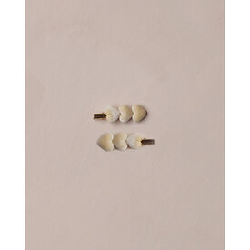Noralee Noralee Velvet Heart Clips - Ecru