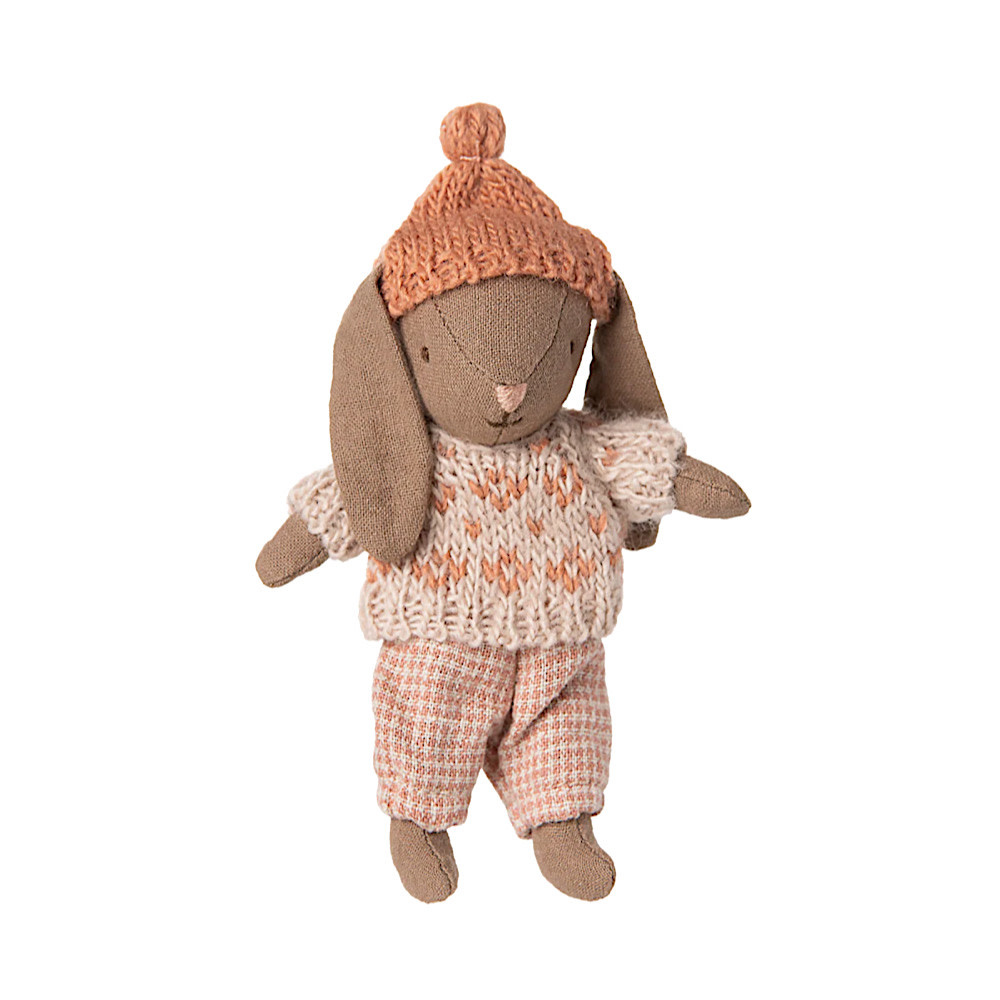 Maileg Winter Bunny Micro - Brown - Rose