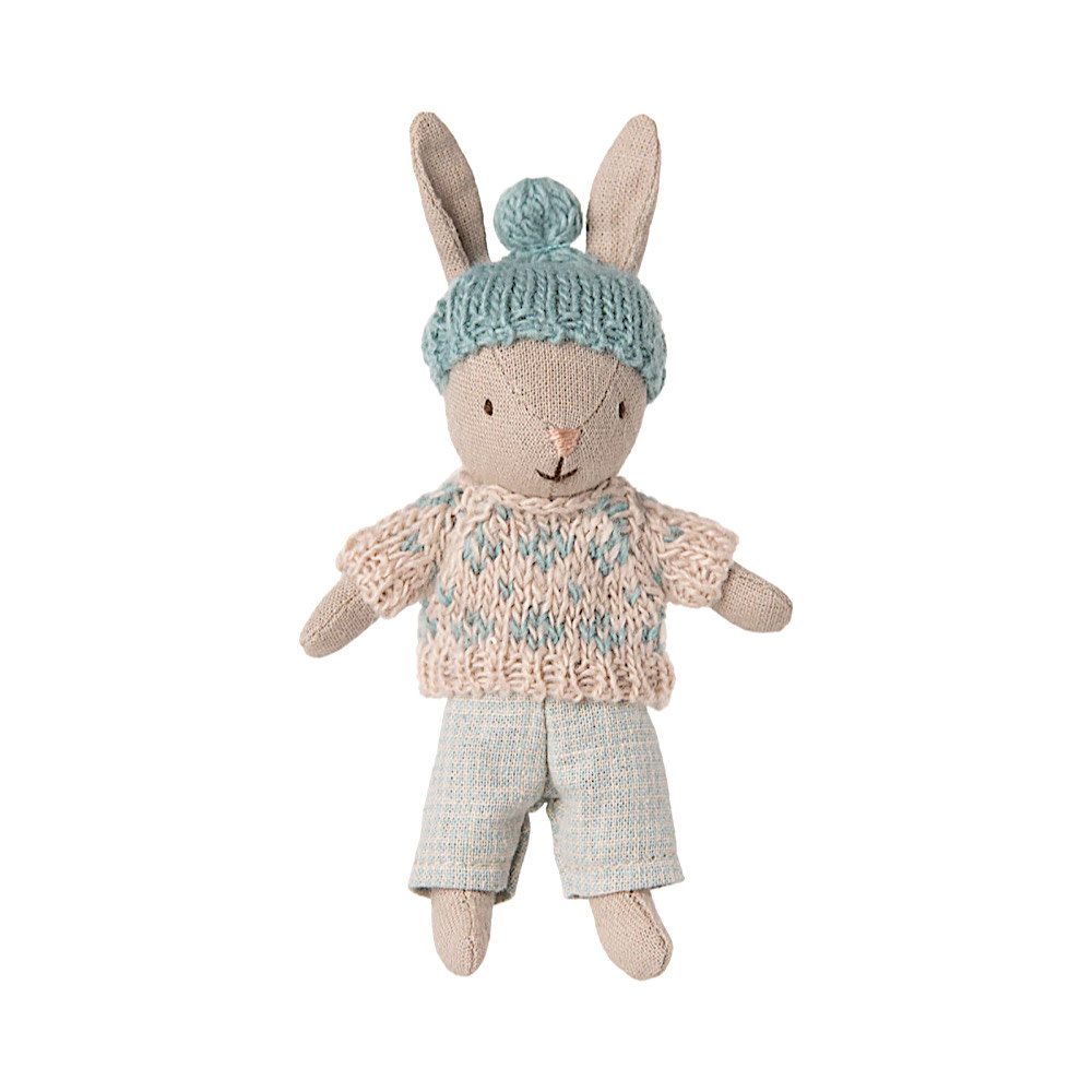 Maileg Maileg Winter Rabbit Micro - Sand - Mint