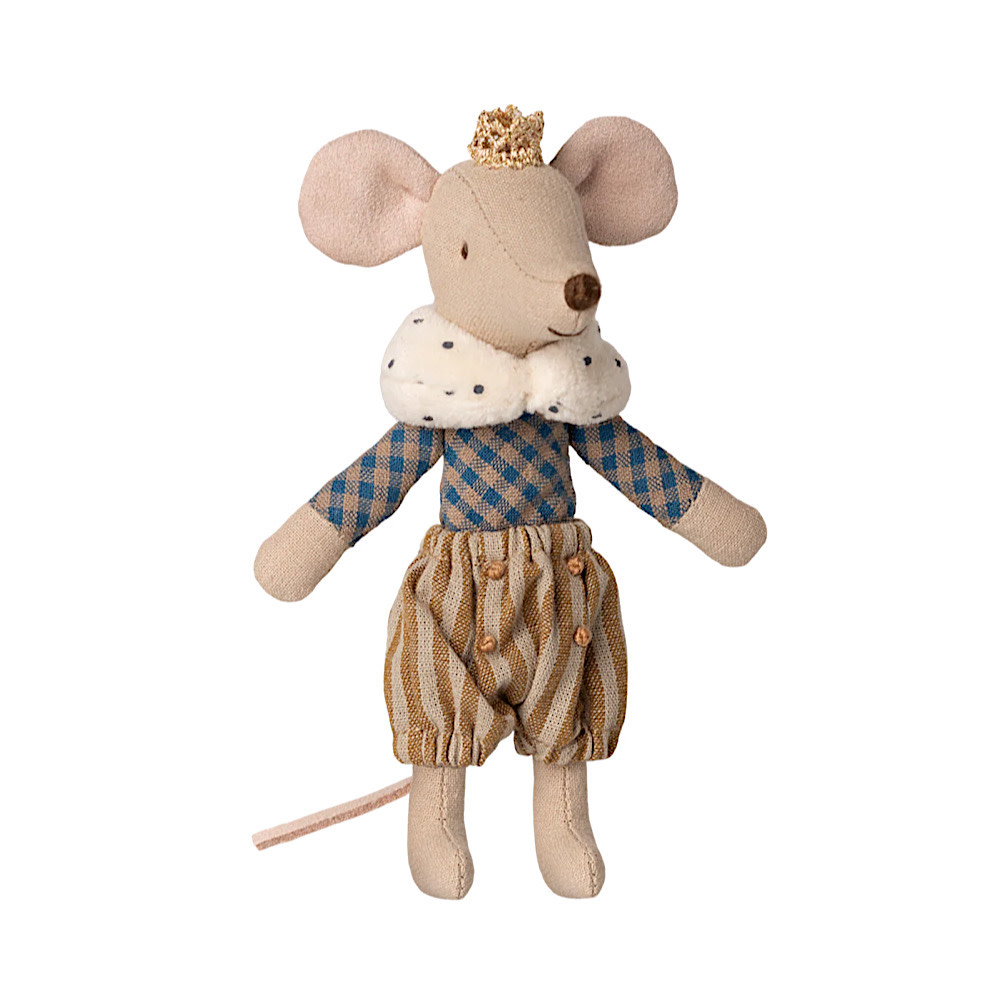 Maileg Maileg Big Brother Mouse - Prince - Blue Gingham Ochre Stripe