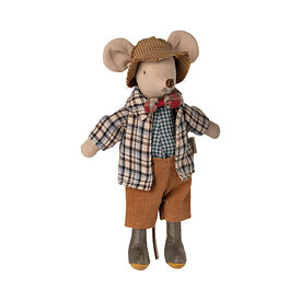 Maileg Maileg Granddad Mouse - Plaid Coat Bow Tie