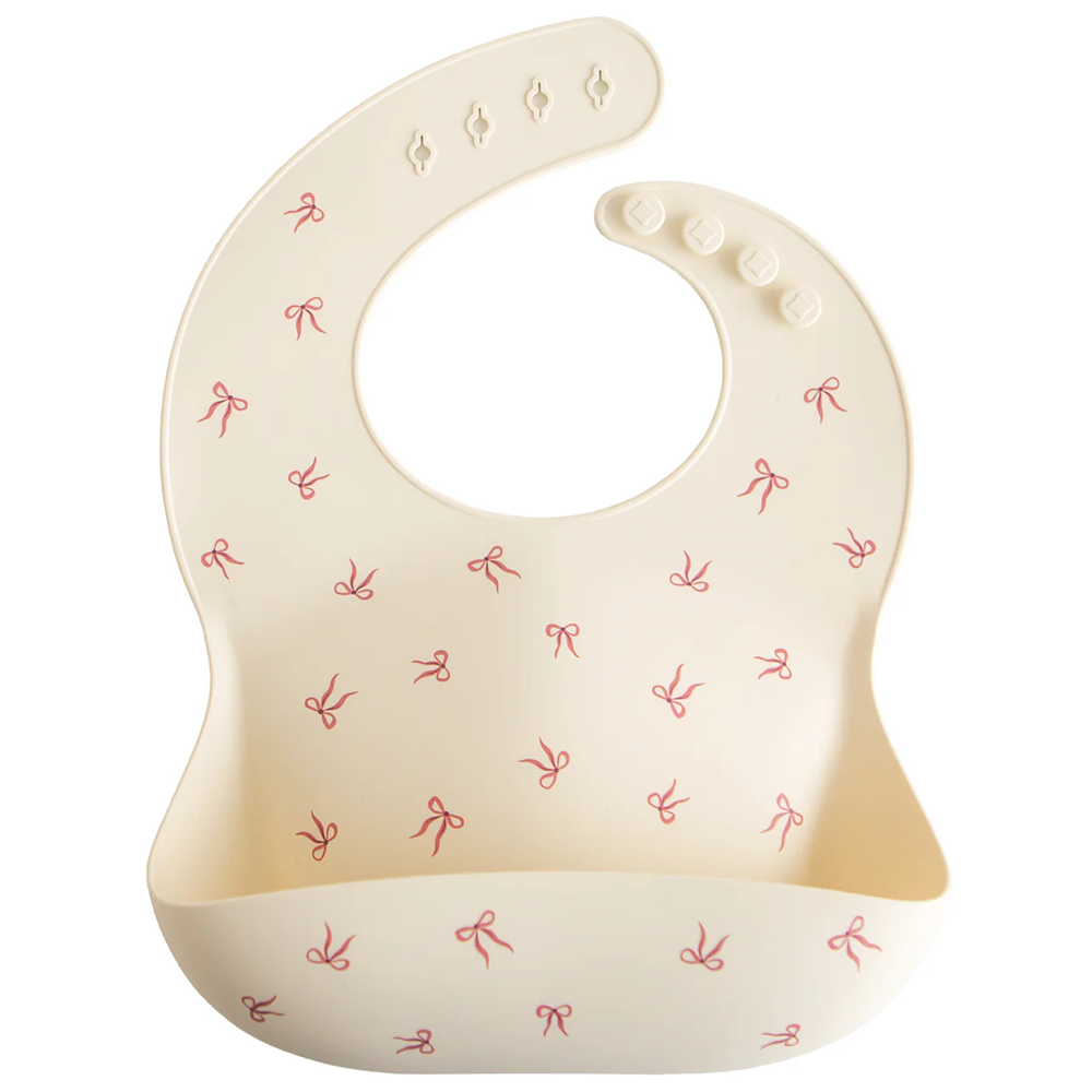Mushie Silicone Baby Bib - Bows