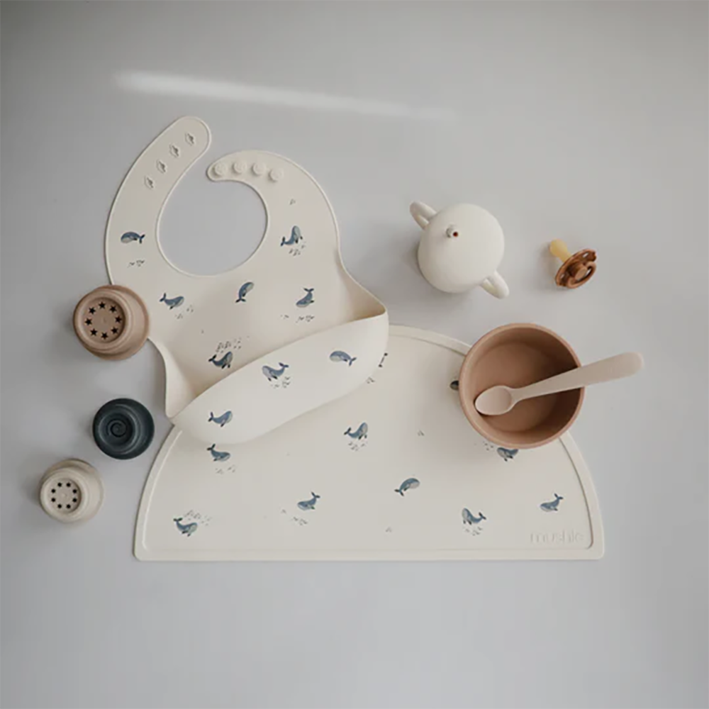 Mushie Silicone Placemat - Whales