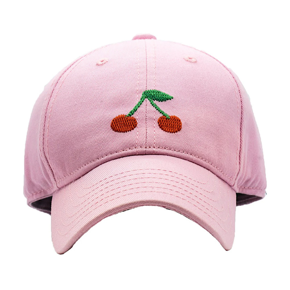 Harding Lane Kids Baseball Hat - Cherries - Light Pink
