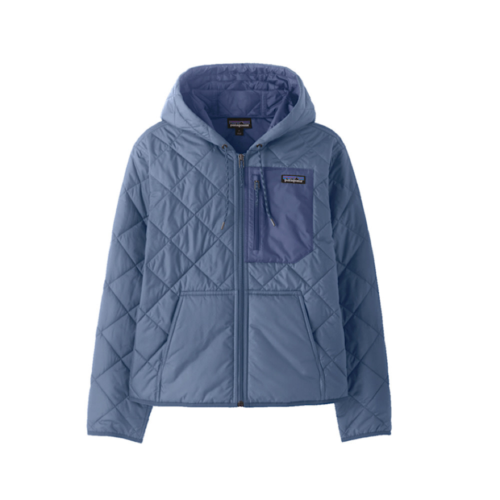 Patagonia Womens Diamond Quilted Bomber Hoody - Barnacle Blue