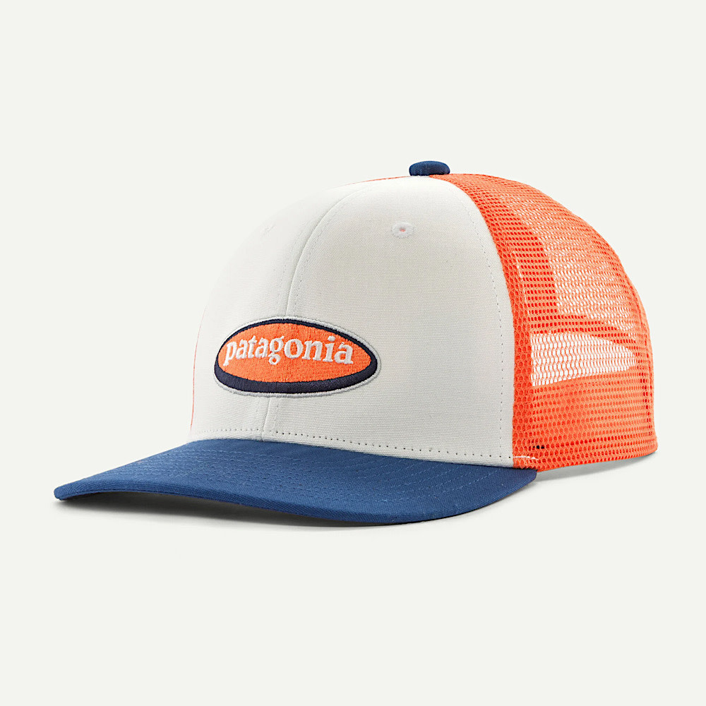 Patagonia -  Kids Trucker Hat - Oval Logo: Birch White
