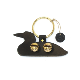 New England Bells Brass Door Chime Bell - Loon - Black