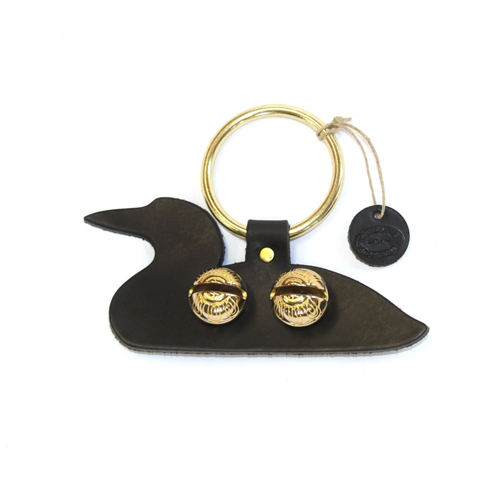 Brass Door Chime Bell - Loon - Black