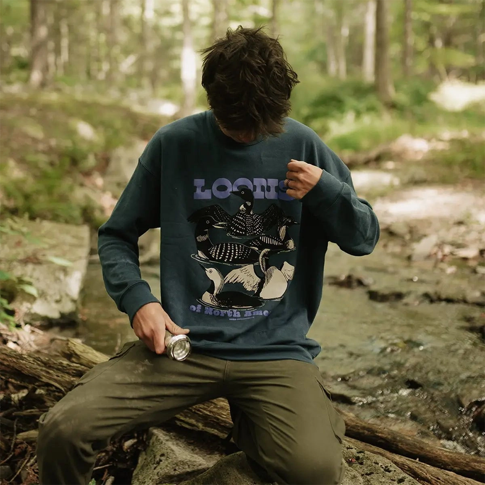 Bird Collective Sweatshirt - Loons of North America Dark Teal
