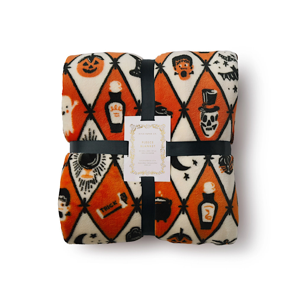 Rifle Paper Co. - Fleece Blanket - Halloween Argyle