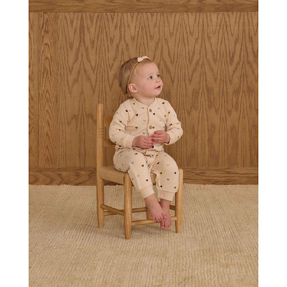 Rylee + Cru Button Down Jumpsuit - Hearts