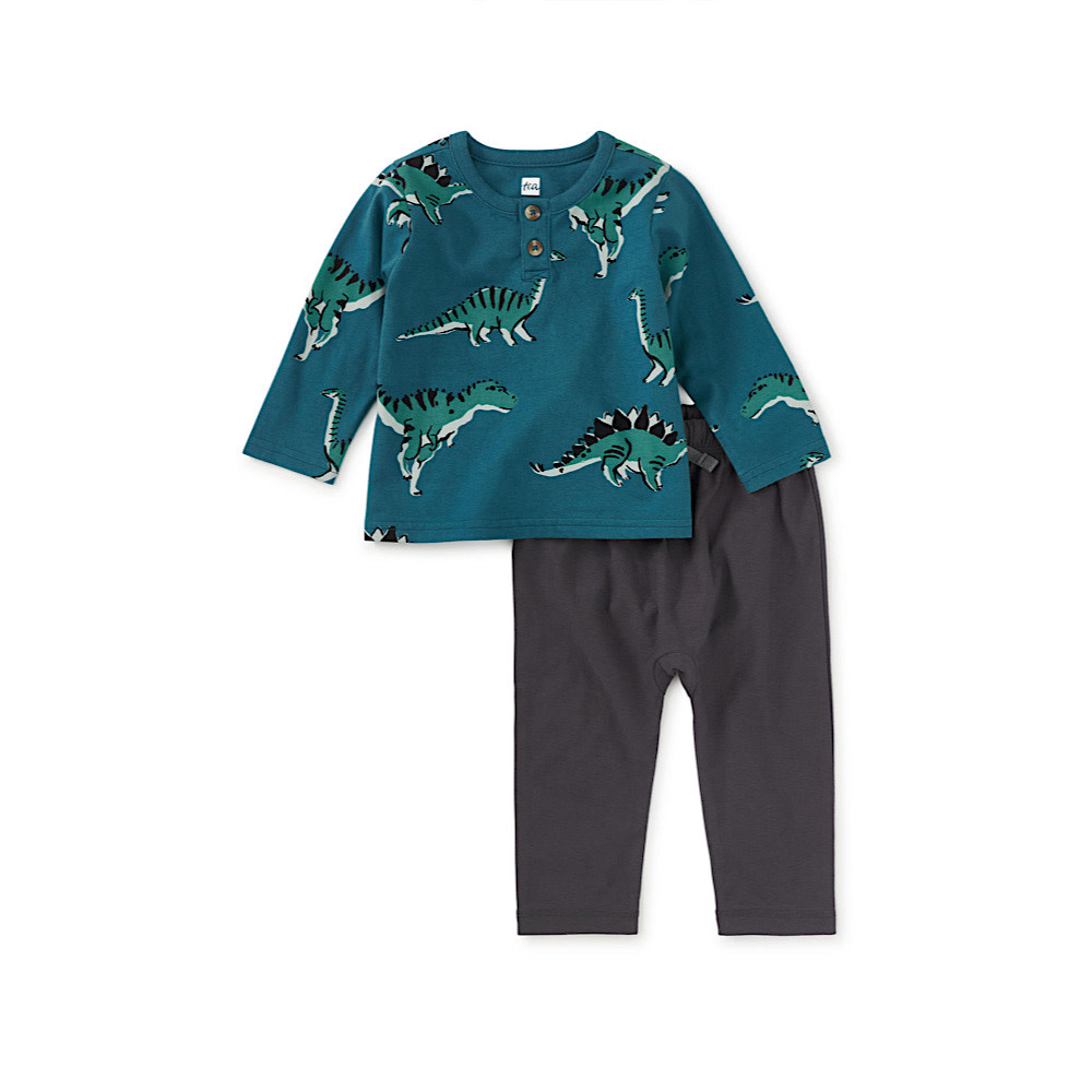 Tea Collection Tea Collection Henley Baby Set - Dynamic Dino