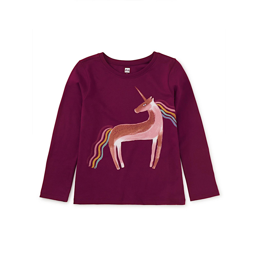 Tea Collection Rainbow Unicorn Graphic Tee - Cosmic Berry