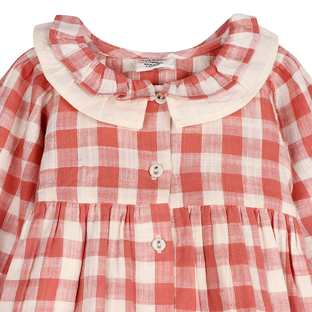 Viverano Organics Holly Gingham Dress & Bloomer - Cranberry
