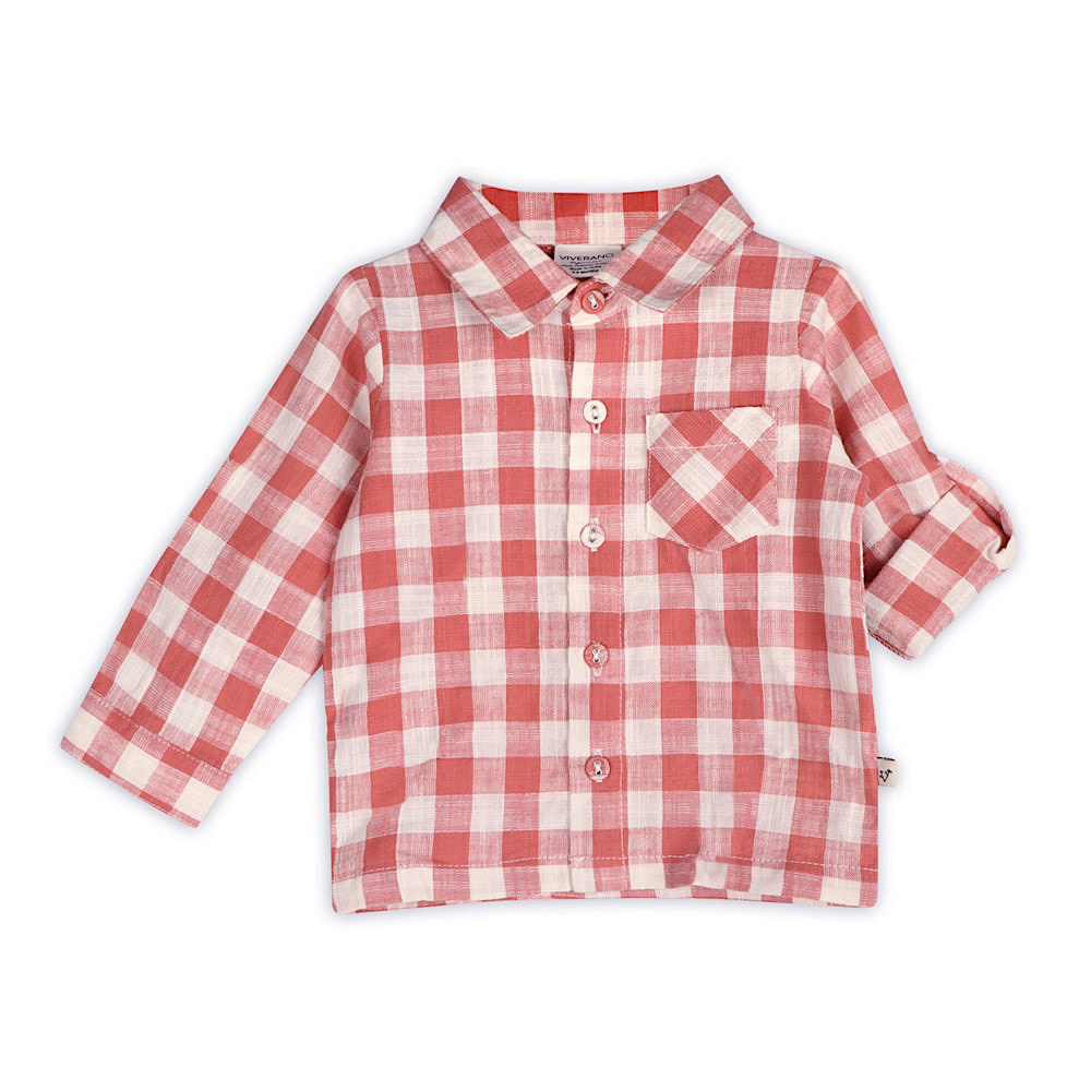 Viverano Organics Arden Gingham Shirt & Pant - Cranberry