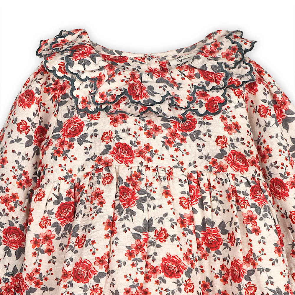 Viverano Organics Ruffle Dress & Bloomer - Amour Rose