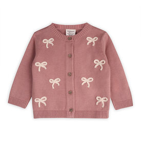 Viverano Organics Viverano Organics Zoe Bow Cardigan - Rose