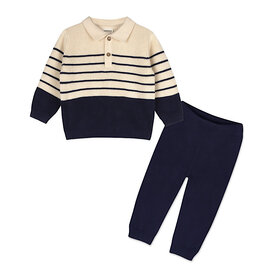 Viverano Organics Viverano Organics Polo Sweater & Pant Set - Navy