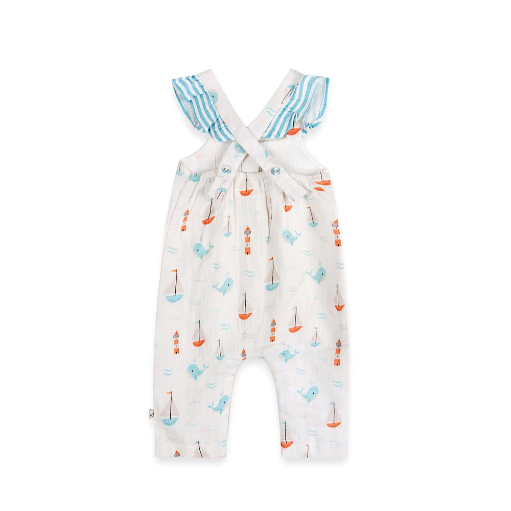 Viverano Organics Baby Jumpsuit - Sailboat/Whales