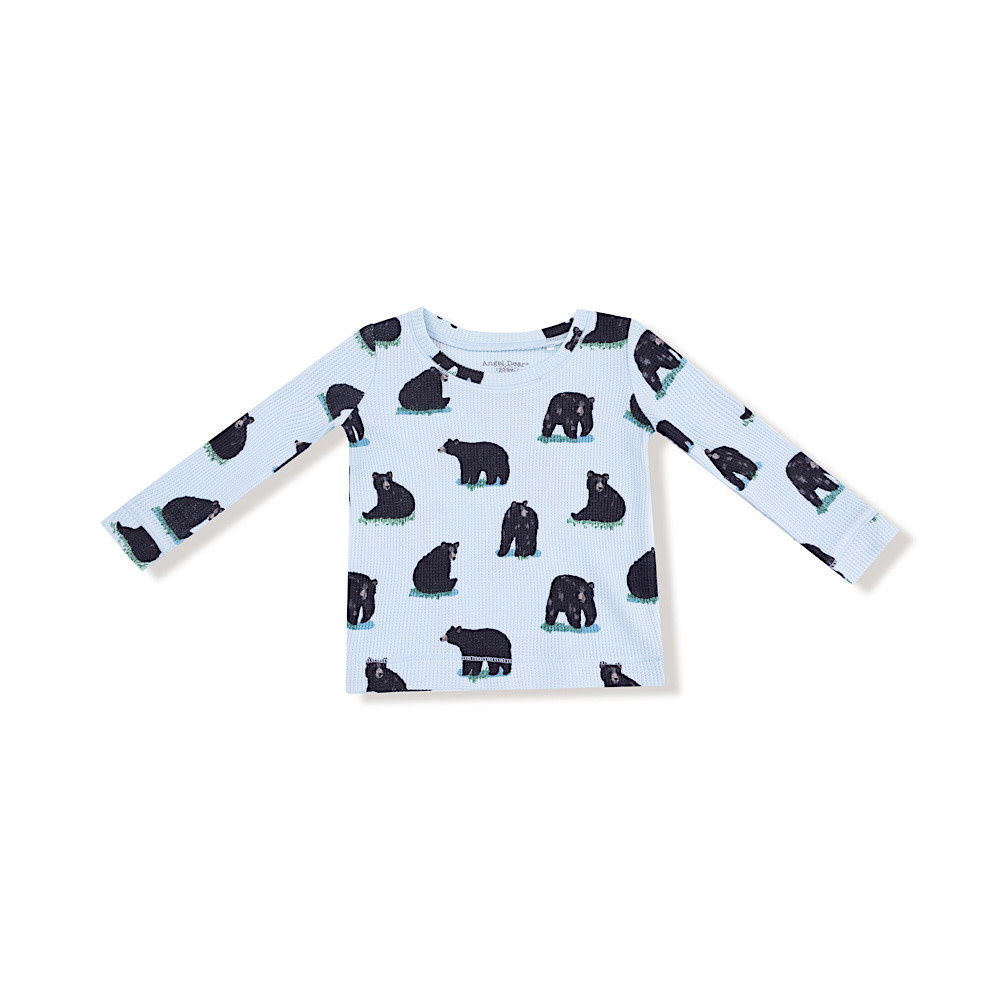 Angel Dear Long Sleeve Loungewear Set - Black Bear