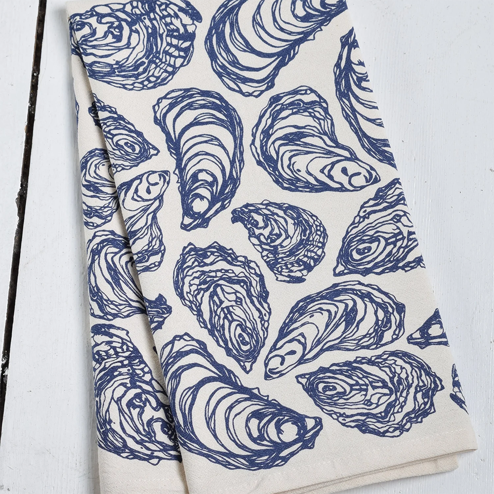 Hearth & Harrow Cotton Tea Towel - Blue Oyster