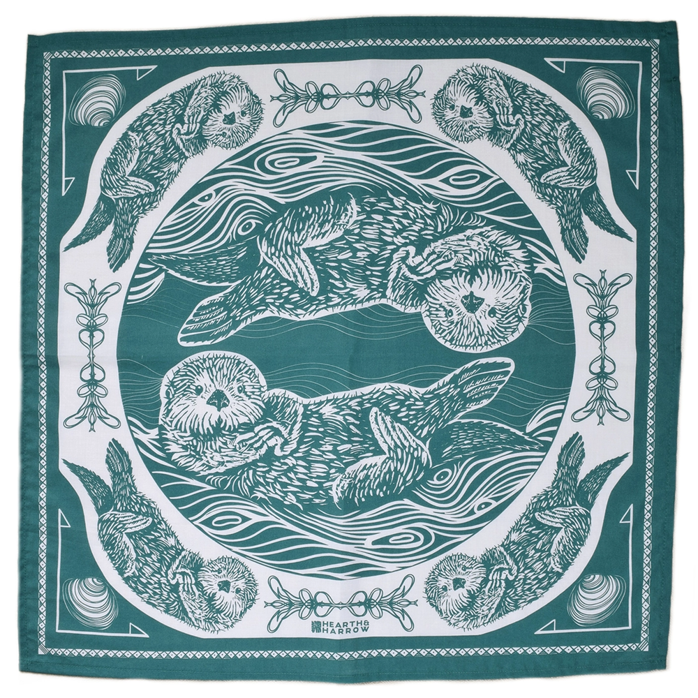 Hearth & Harrow Hearth & Harrow Cotton Bandana - Green Otter