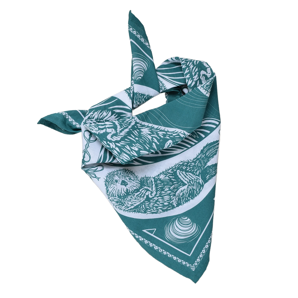 Hearth & Harrow Cotton Bandana - Green Otter