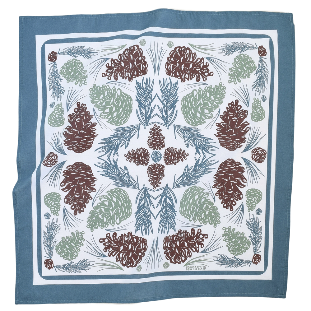 Hearth & Harrow Cotton Bandana - Soft Green Pine Cone