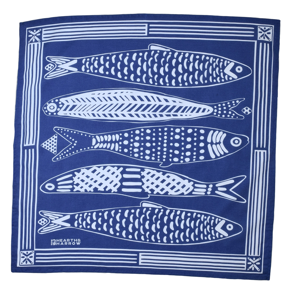 Hearth & Harrow Cotton Bandana - Blue Sardine