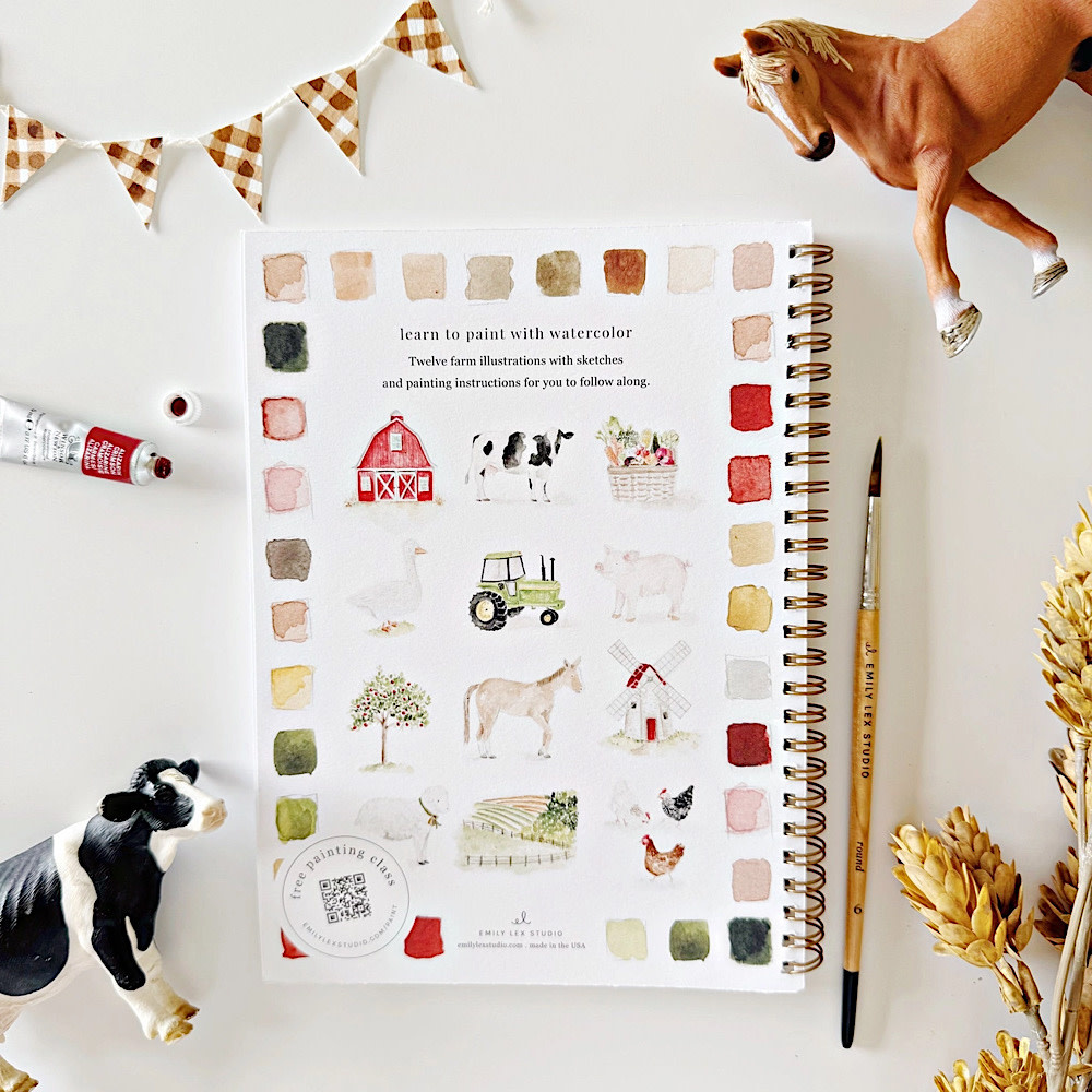 Emily Lex Studio Watercolor Workbook - Farm