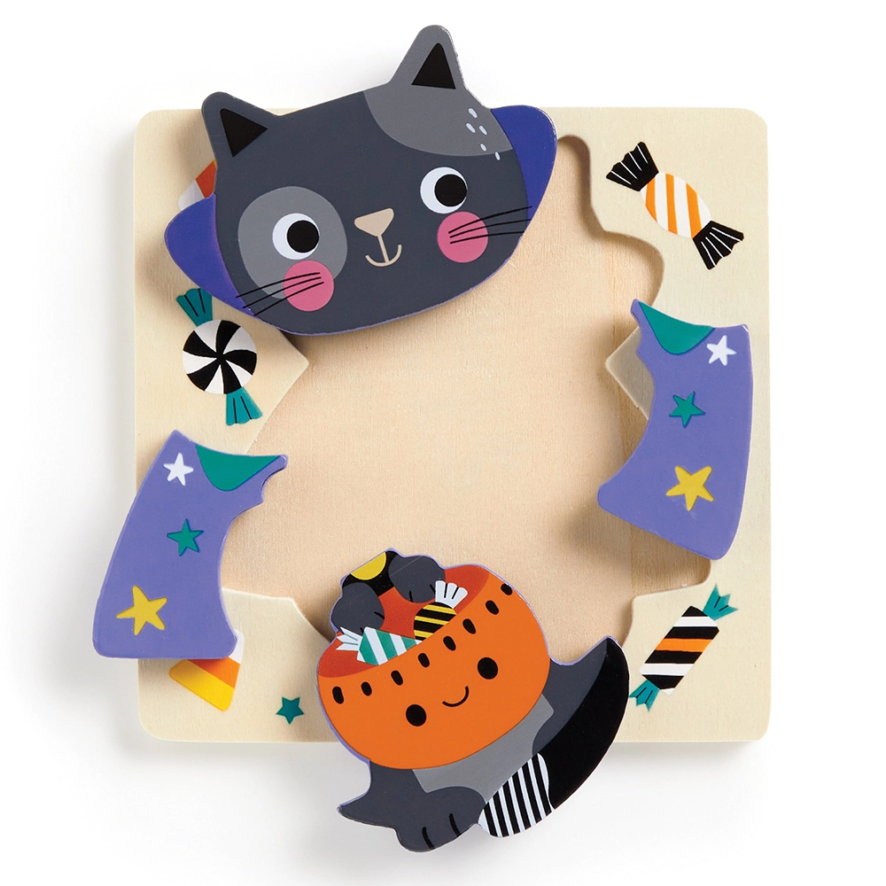 Set of 4 Wooden Puzzles - Spooky Friends