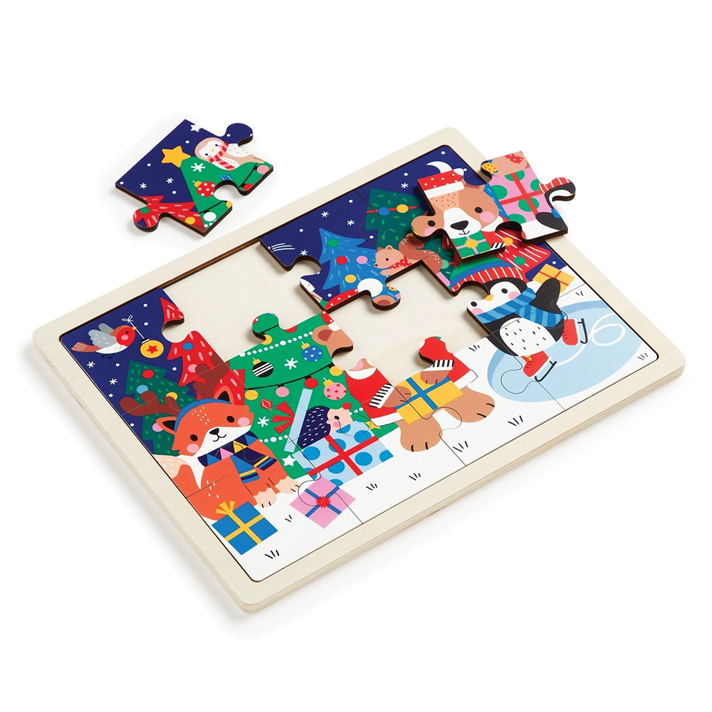 Festive Friends 12 Piece Wooden Tray Puzzle