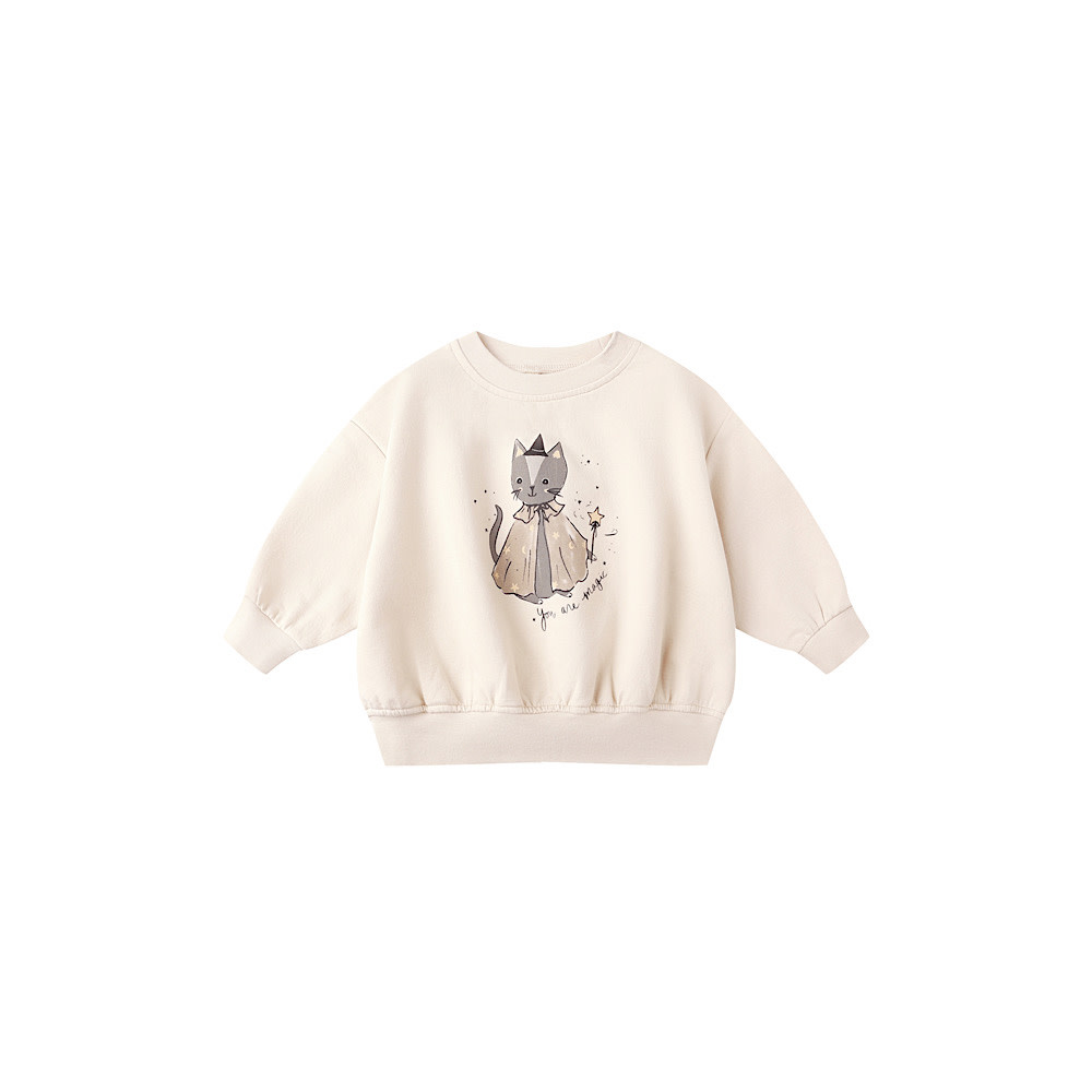 Quincy Mae Quincy Mae Relaxed Fleece Sweatshirt - Magic Cat