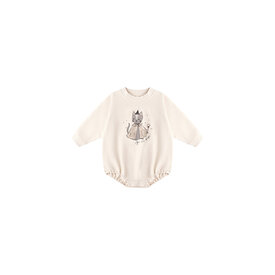 Quincy Mae Quincy Mae Crewneck Bubble Romper - Magic Cat