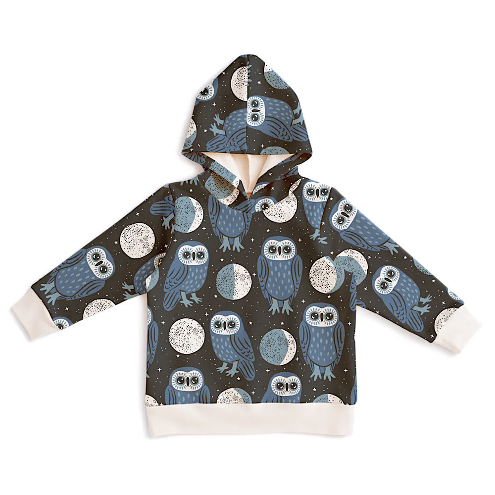 Winter Water Factory Hoodie - Midnight Owls Charcoal & Blue