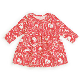 Winter Water Factory Winter Water Factory Lausanne Baby Dress - Animal Tapestry Red