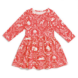 Winter Water Factory Winter Water Factory Calgary Dress - Animal Tapestry Red