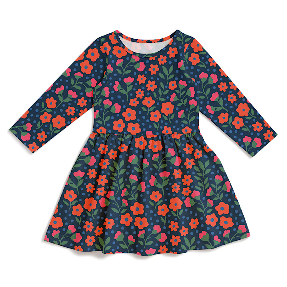Winter Water Factory Calgary Dress - Garden Blooms Navy