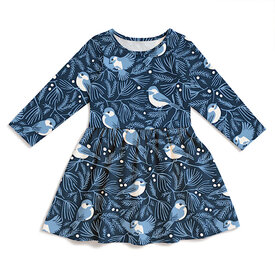 Winter Water Factory Winter Water Factory Calgary Dress - Chickadees Navy & Blue