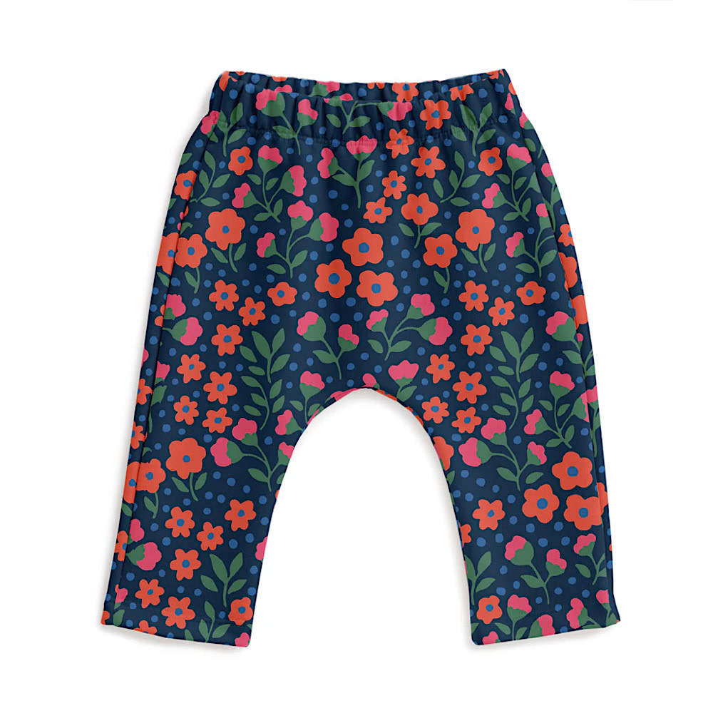 Winter Water Factory Harem Pants - Garden Blooms Navy