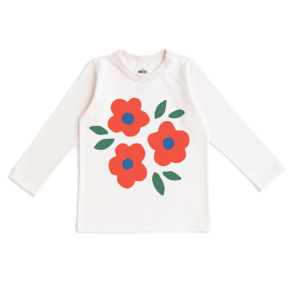 Winter Water Factory Long Sleeve Graphic Tee - Blooms Natural