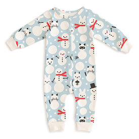 Winter Water Factory Winter Water Factory French Terry Jumpsuit - Snow Creatures Sky Blue