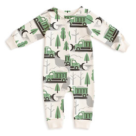Winter Water Factory Winter Water Factory French Terry Jumpsuit - Snow Plows Green