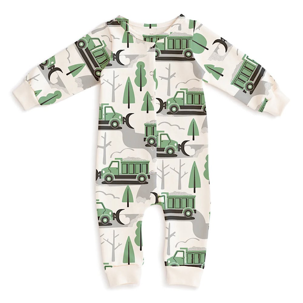 Winter Water Factory Winter Water Factory French Terry Jumpsuit - Snow Plows Green