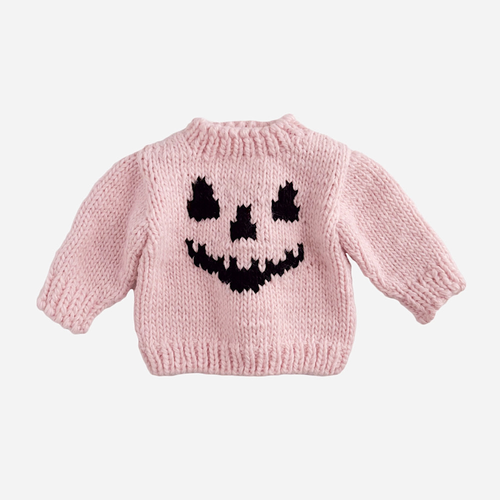 The Blueberry Hill The Blueberry Hill Baby Jack-O-Lantern Sweater - Baby Pink
