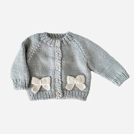 The Blueberry Hill The Blueberry Hill Baby Bow Cardigan - Bowie Grey