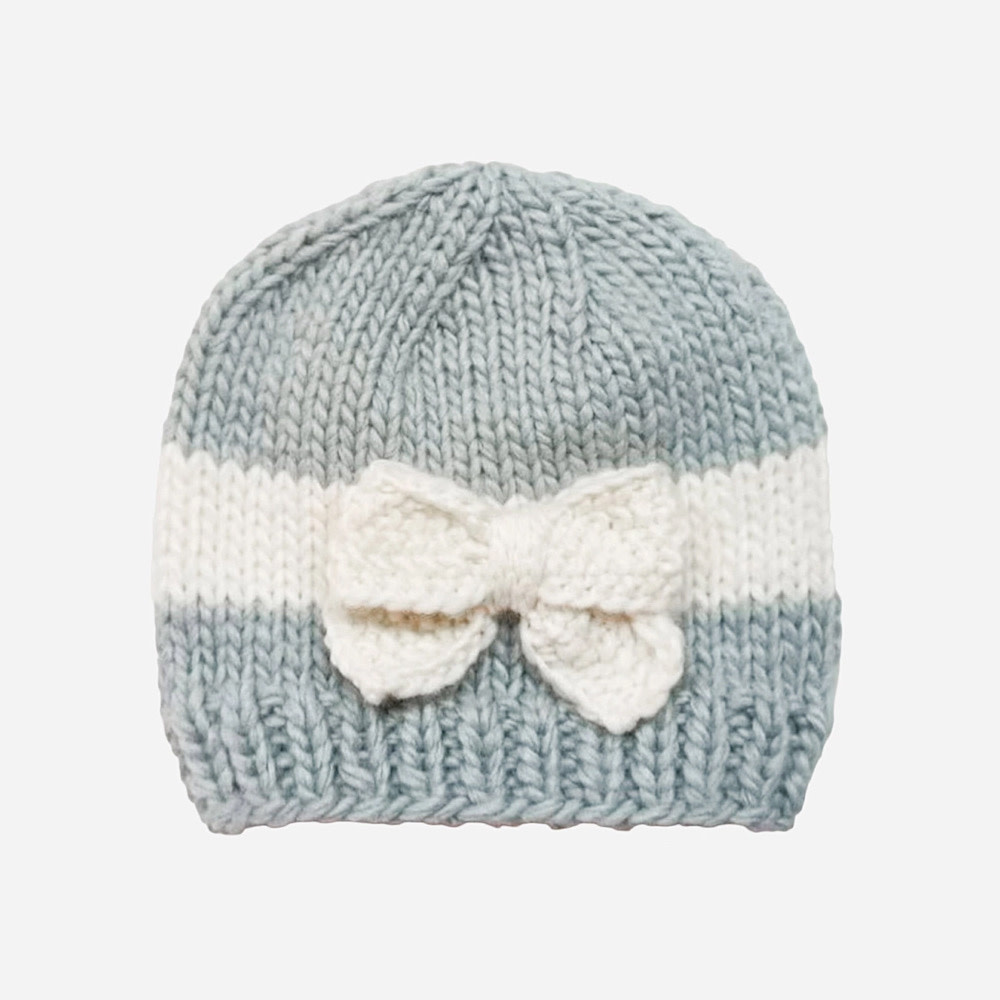 The Blueberry Hill The Blueberry Hill Baby Bow Hat - Bowie Grey