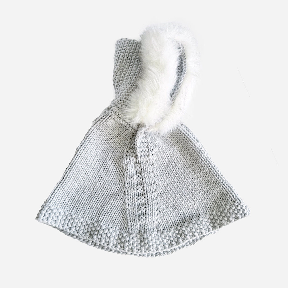 The Blueberry Hill The Blueberry Hill Baby Bowie Grey Poncho with Faux Fur