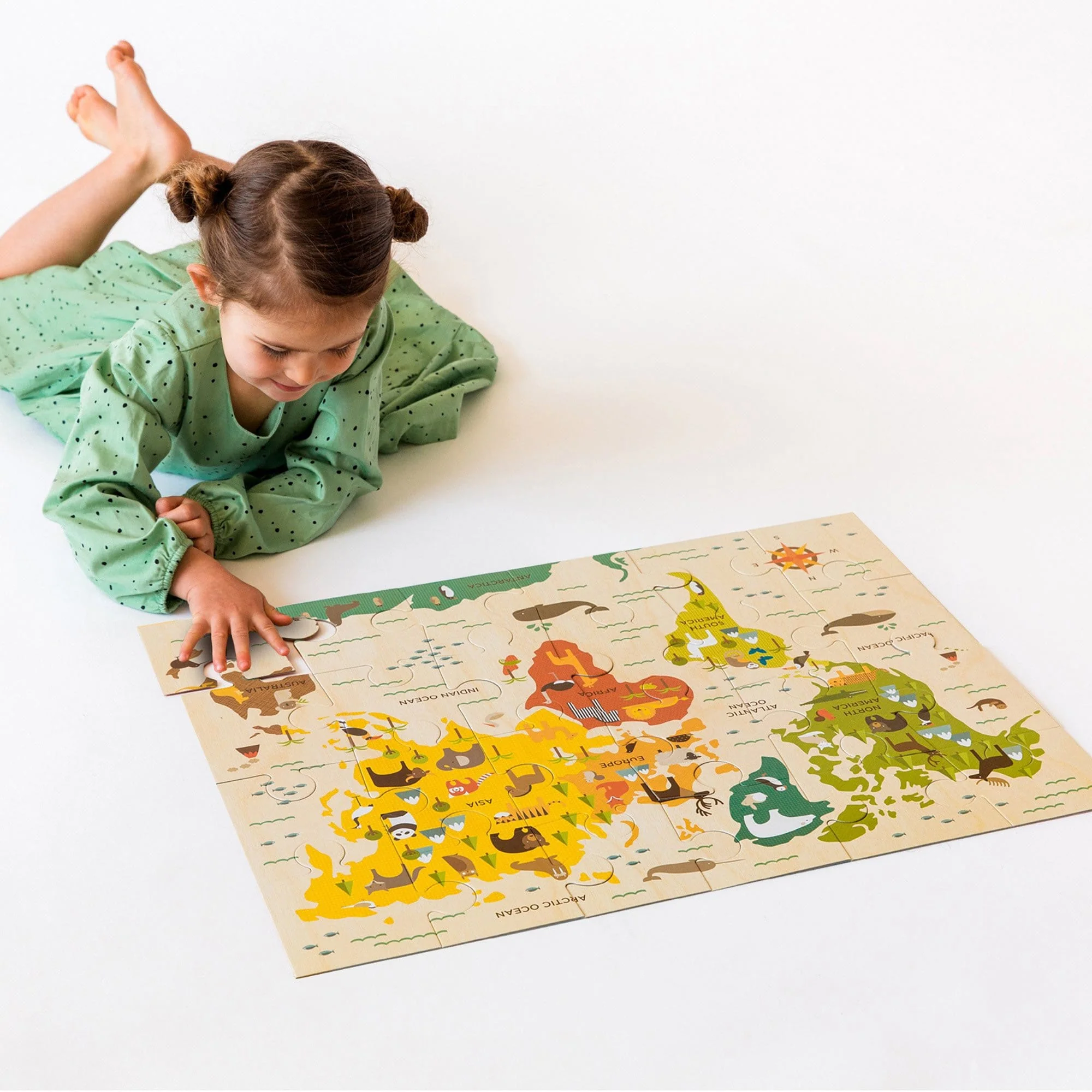 Petit Collage 24 Piece Floor Puzzle - Our World Map