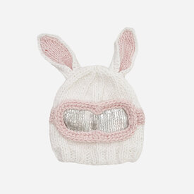 The Blueberry Hill The Blueberry Hill Adult Bunny Ski Goggle Hat - White